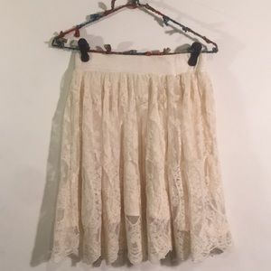 Ivory lace skirt